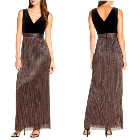 Vince Camuto Dresses Vince Camuto Mixed Media Velvet Metallic